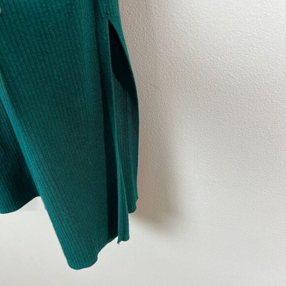 J. Jill Duster Cardigan Sweater Womens Petite Large Green V-Neck 3 Button Ribbed - Picture 8 of 13